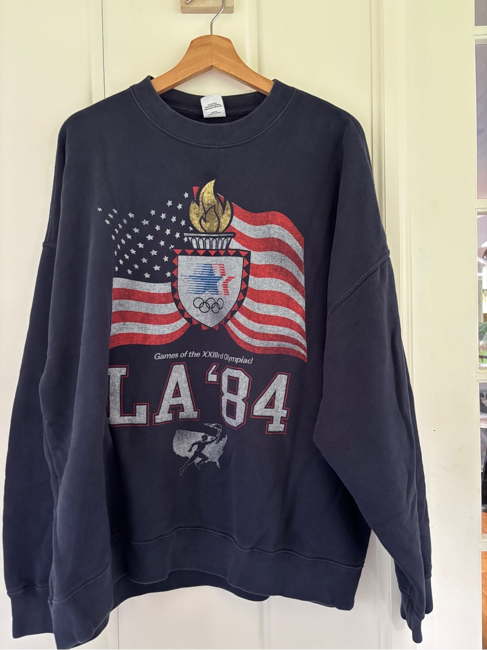 Heritage Navy Blue LA '84 Olympic Graphic Crewneck Sweatshirt